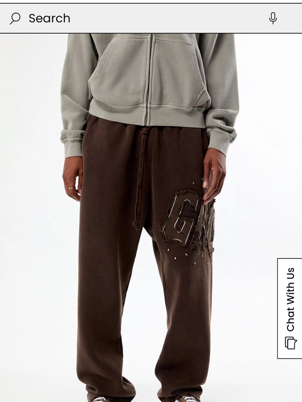 Men's Brown Graphic Baggy Sweatpants